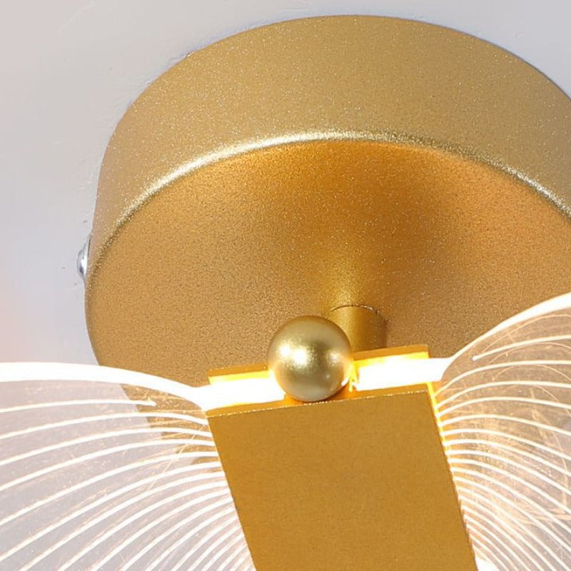 Arisha Modern Niedlicher Schmetterling LED Wandleuchte Gold Wohn/Schlafzimmer Metall