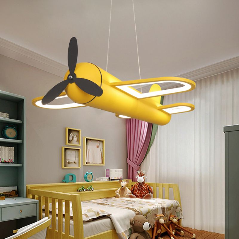 Aria Flugzeug Design LED Pendelleuchte Gelb&Blau Schlaf/Wohn/Esszimmer Metall