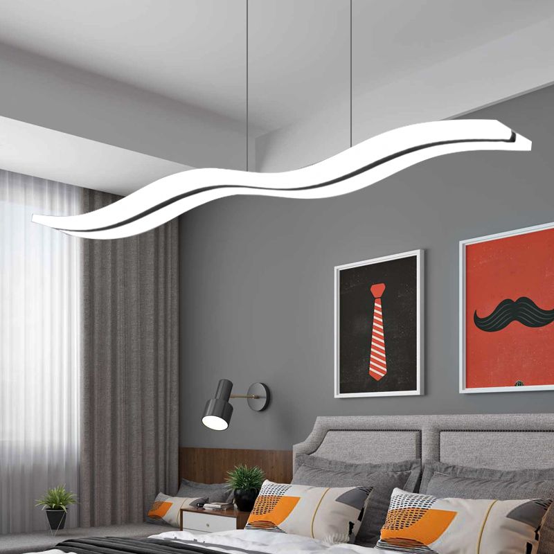 Arisha Modern LED Pendelleuchte Wellenform Wohn/Schlafzimmer Metall&Acryl 98CM Lang Dimmbar