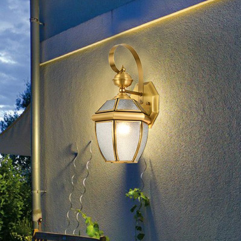 Silva LED Vintage Laterne Wandleuchte Gold, Außen, Metall