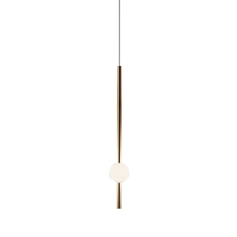 Arisha Modern LED Pendelleuchte Weiß/Gold Wohn/Schlafzimmer Metall&Glas 60CM Lang