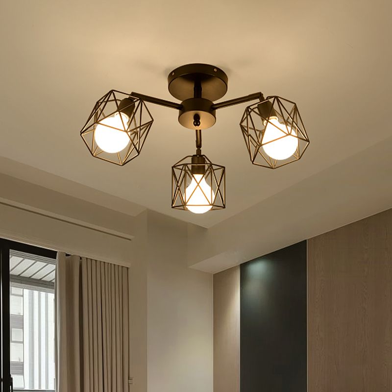 Arisha Modern LED Deckenleuchte Schwarz Schlaf/Wohnzimmer Metall