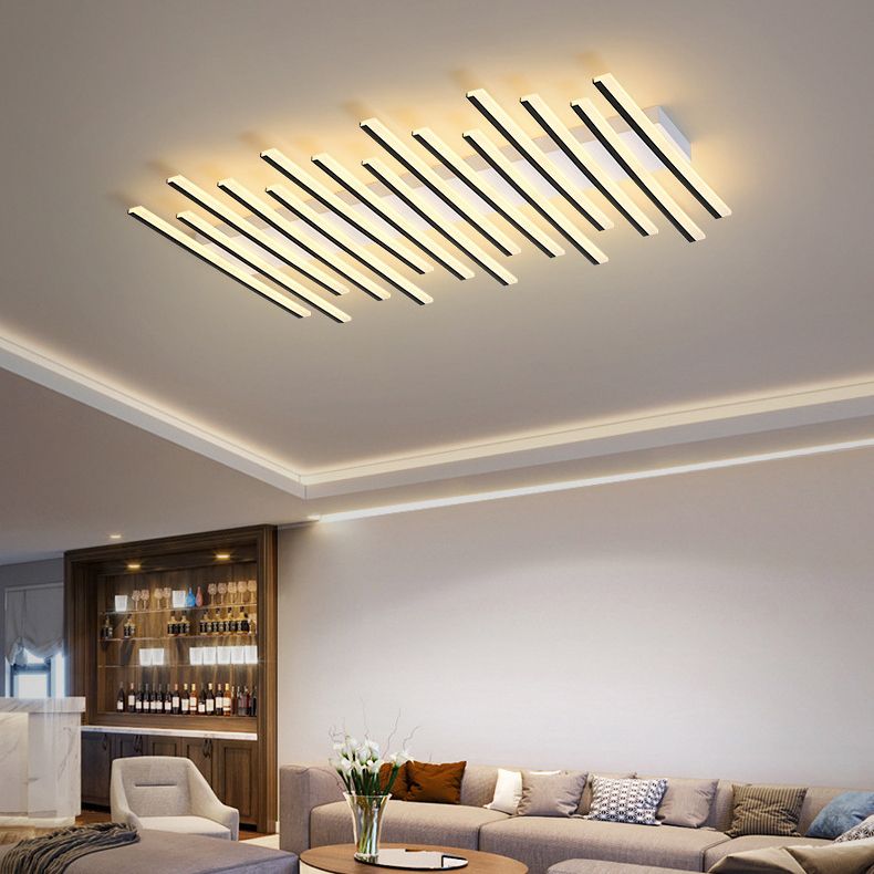 Arisha Zeitgenössisch Linear LED Deckenleuchte Schwarz/Weiß Wohn/Esszimmer