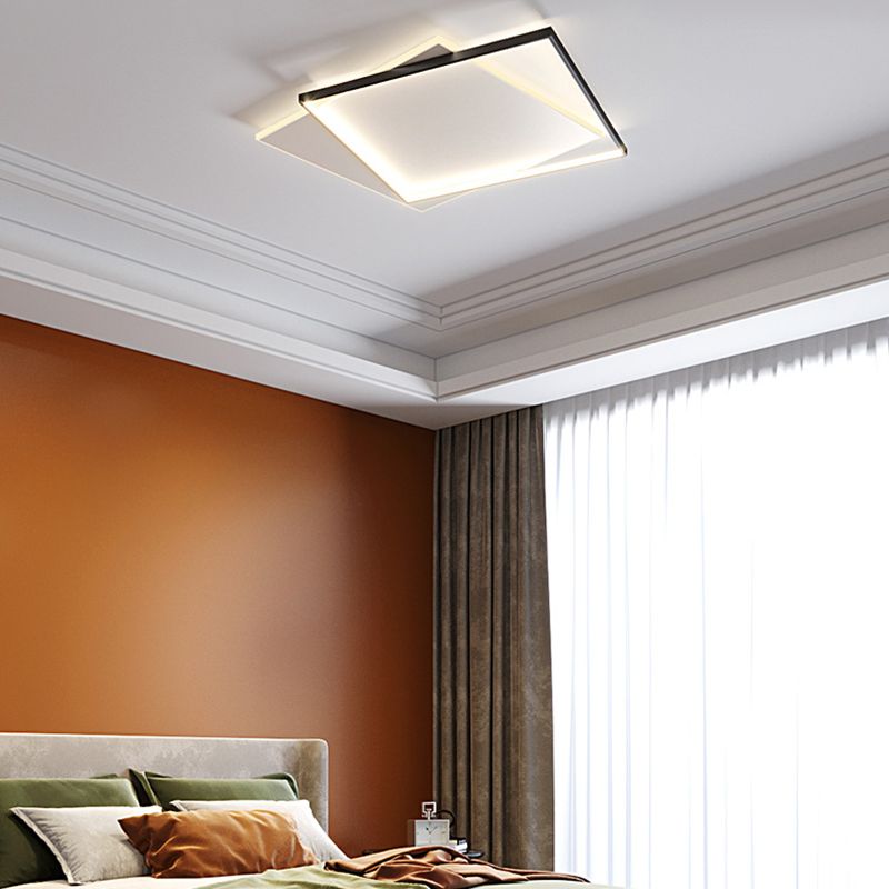 Arisha Moderne LED Deckenleuchte Weiß/Schwarz Wohnzimmer/Esszimmer Holz Acryl