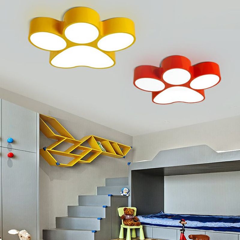 Modern Hundetatzen LED Deckenleuchte Gelb/Rot Wohn/Schlaf/Esszimmer Acryl 45/60CM Lang