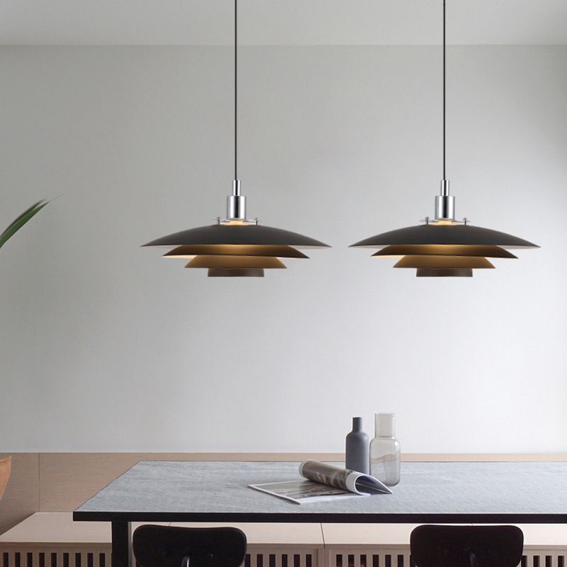 Valentina Modern LED Pendelleuchte Schwarz/Weiß Wohn/Schlaf/Esszimmer Metall