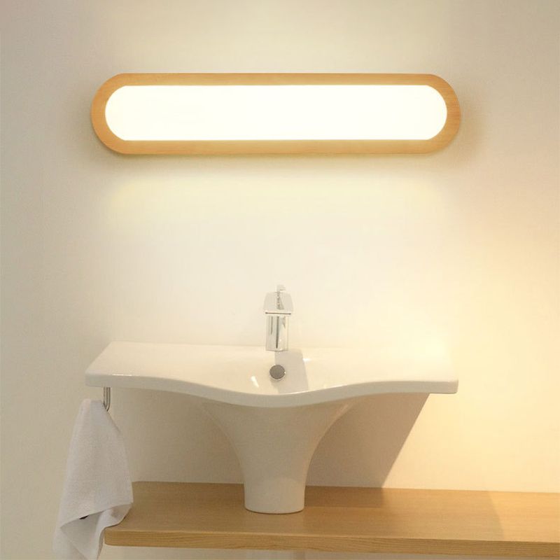 Muto Länglich Wandleuchte Holz Acryl Wohnzimmer