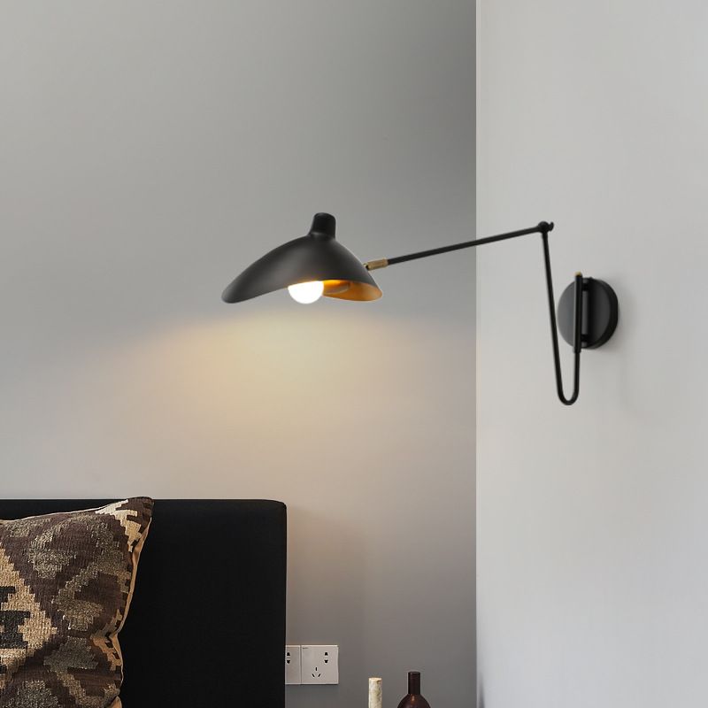 Silva Industrieller LED Wandleuchte Schwarz/Gold Bade/Wohnzimmer Metall