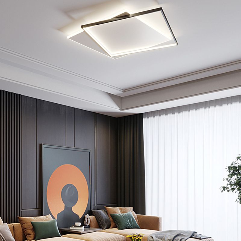 Arisha Moderne LED Deckenleuchte Weiß/Schwarz Wohnzimmer/Esszimmer Holz Acryl