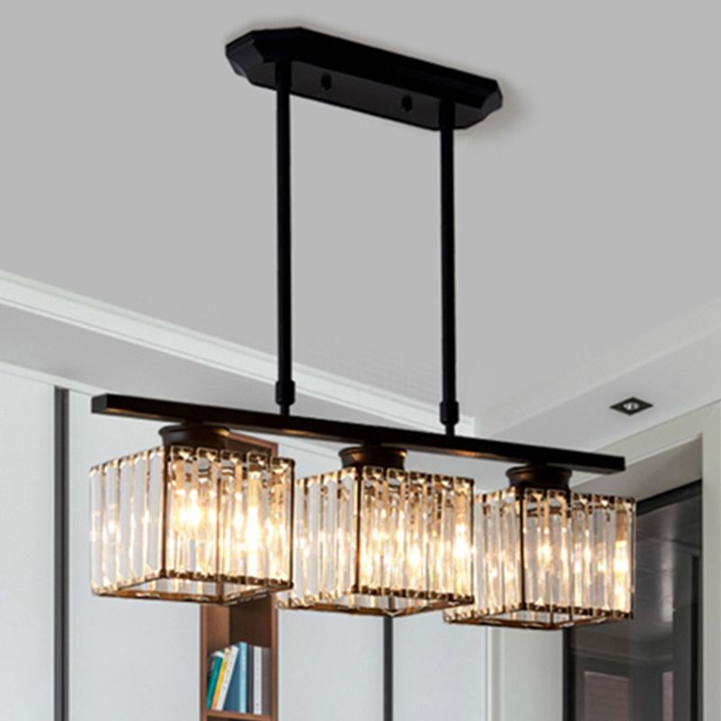 Kristy Modern LED Hängeleuchte, Schwarz/Gold, Esstisch, Kristall Metall