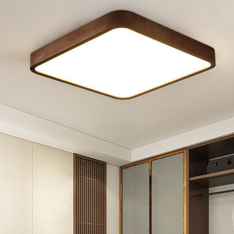 Muto Modern LED Deckenleuchte Geometric Weiß Wohn/Schlafzimmer Holz