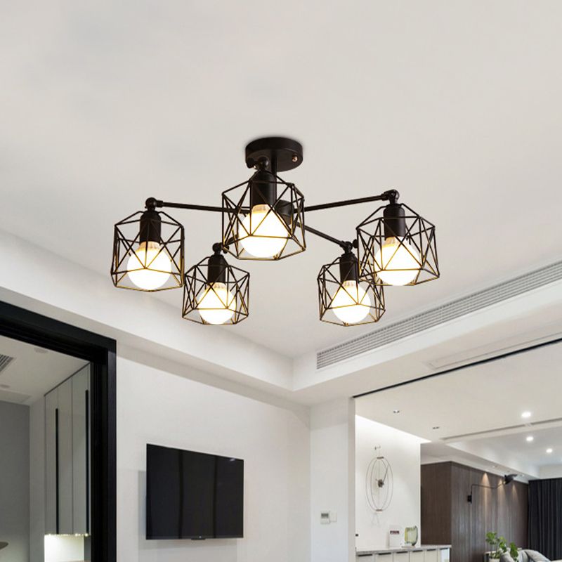 Arisha Modern LED Deckenleuchte Schwarz Schlaf/Wohnzimmer Metall