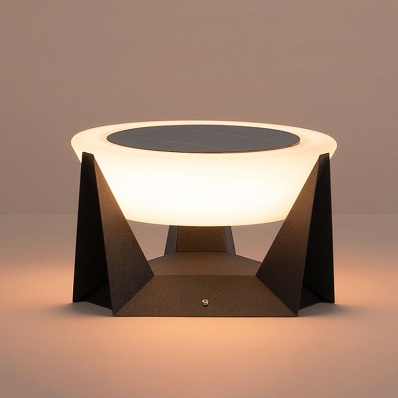 Ray Design Rund LED Außenleuchte Schwarz/Weiß Garten/Terrasse/Flur Metall&Acryl Solar