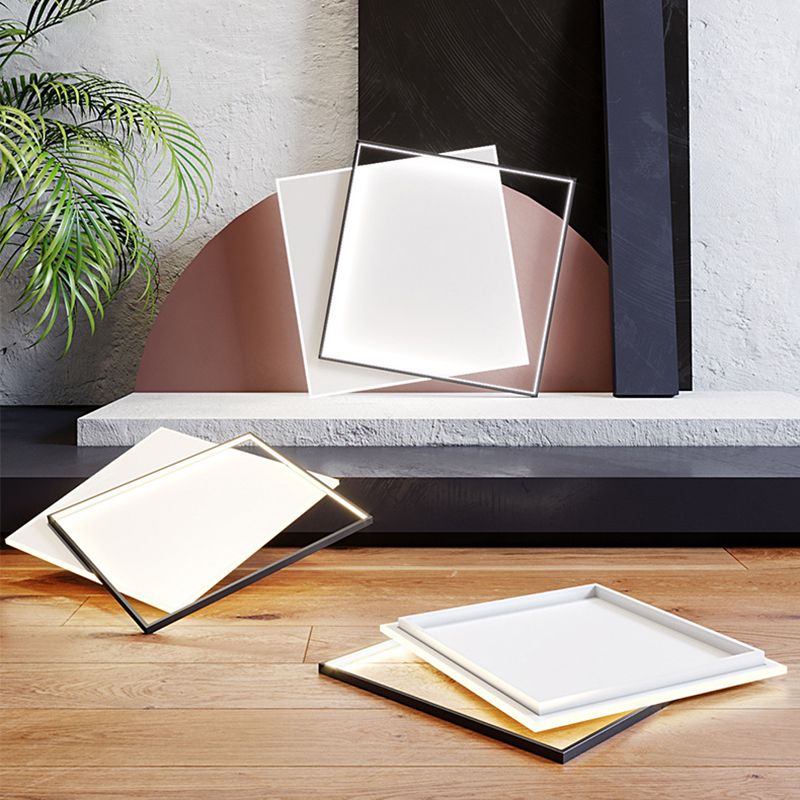 Arisha Moderne LED Deckenleuchte Weiß/Schwarz Wohnzimmer/Esszimmer Holz Acryl