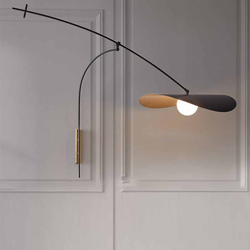 Arisha Antiquität Wandleuchte, Bogen Schwarz/Gold, Schlafzimmer