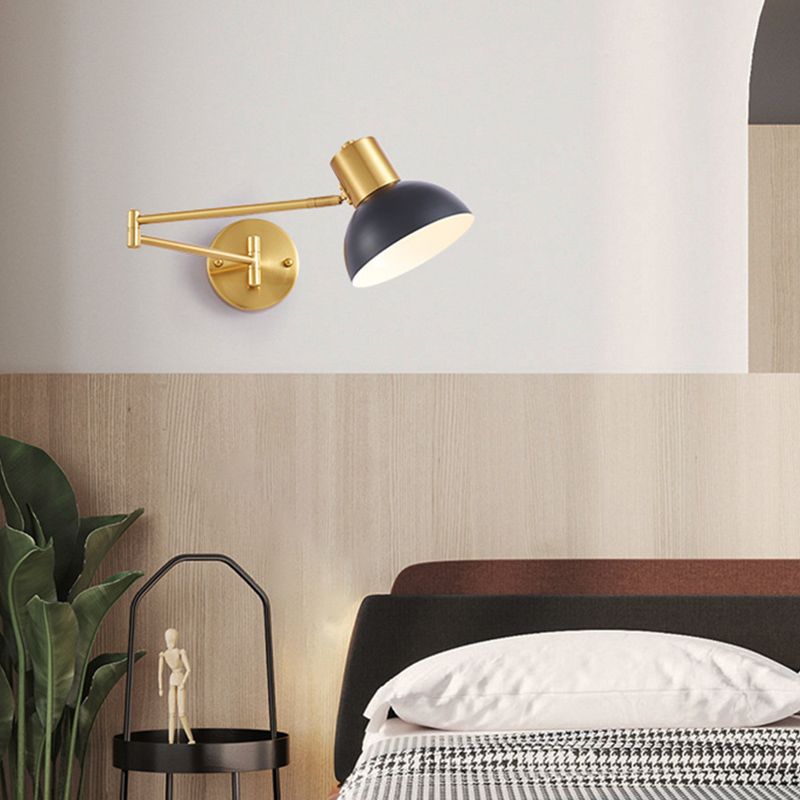 Arisha Modern Wandleuchte, Metall, Schwarz/Gold, Schlafzimmer