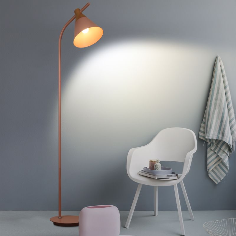 Valentina Modern LED Stehleuchte Grau/Rosa/Gelb, Metall, Wohnzimmer