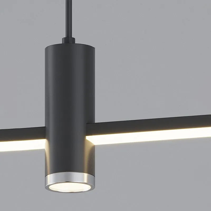 Arisha Minimalistisch Linear Pendelleuchte Schwarz/Gold Schlaf/Ess/Wohnzimmer