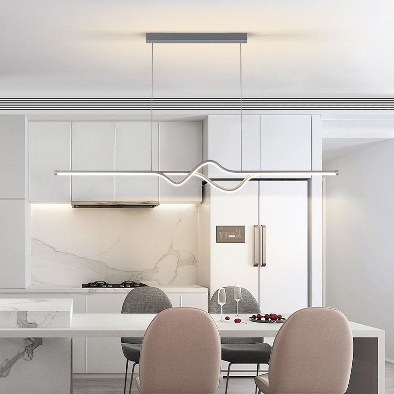 Arisha Modern LED Pendelleuchte Schwarz/Weiß/Grau Wohn/Esszimmer Metall&Silikagel