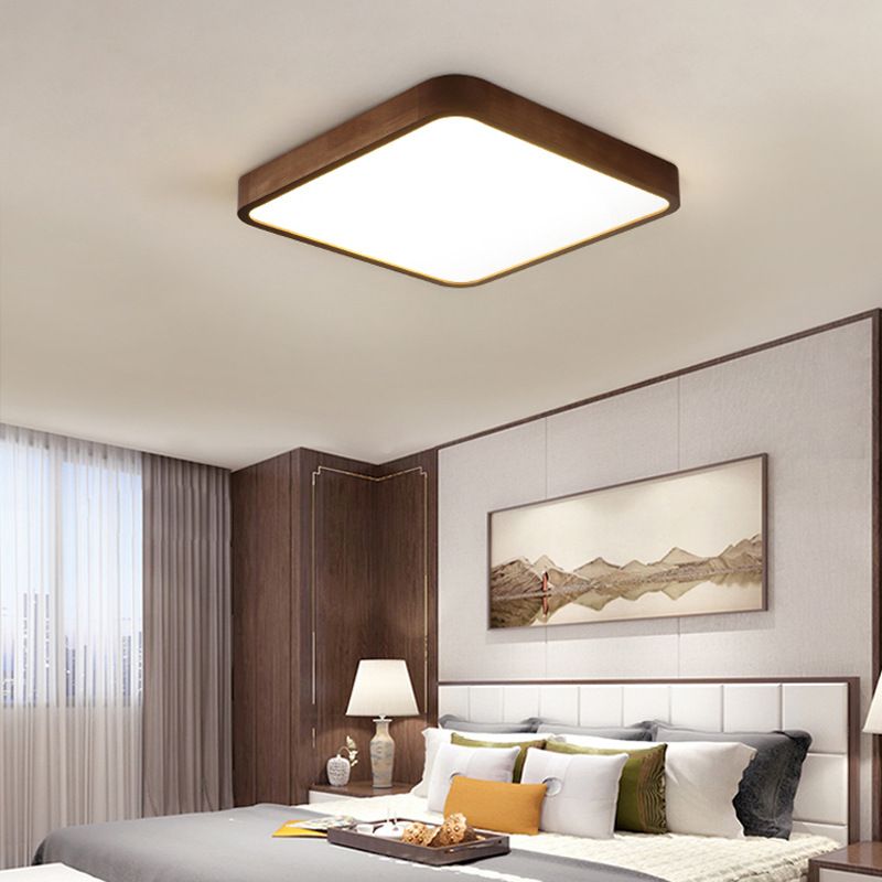 Muto Modern LED Deckenleuchte Geometric Weiß Wohn/Schlafzimmer Holz