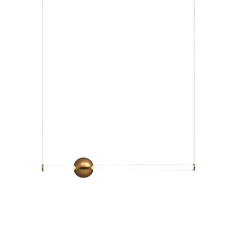 Arisha Modern LED Pendelleuchte Weiß/Gold Wohn/Schlafzimmer Metall&Glas 60CM Lang