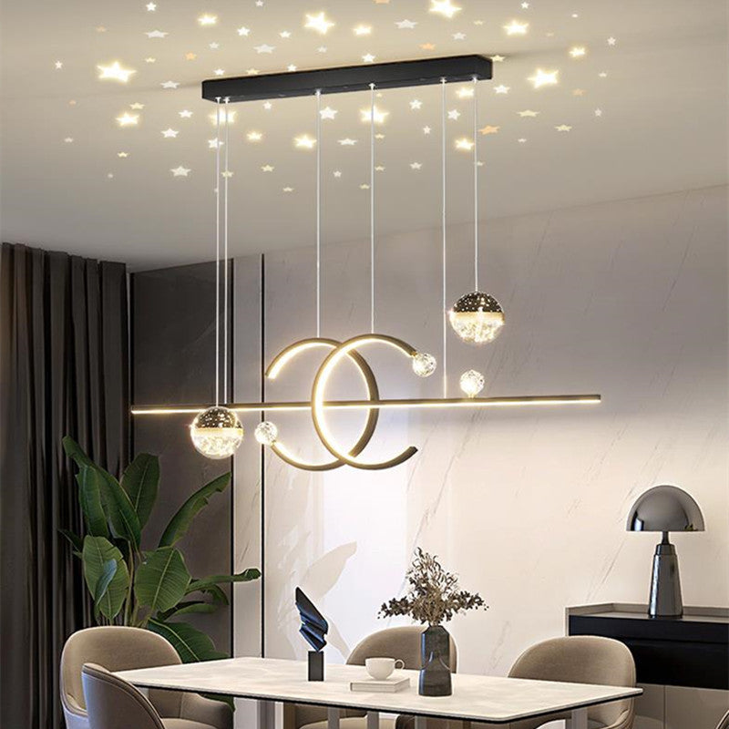 Kristy Linear  Doppel-C-Design Pendelleuchte  Esszimmer Wohnzimmer Schlafzimmer