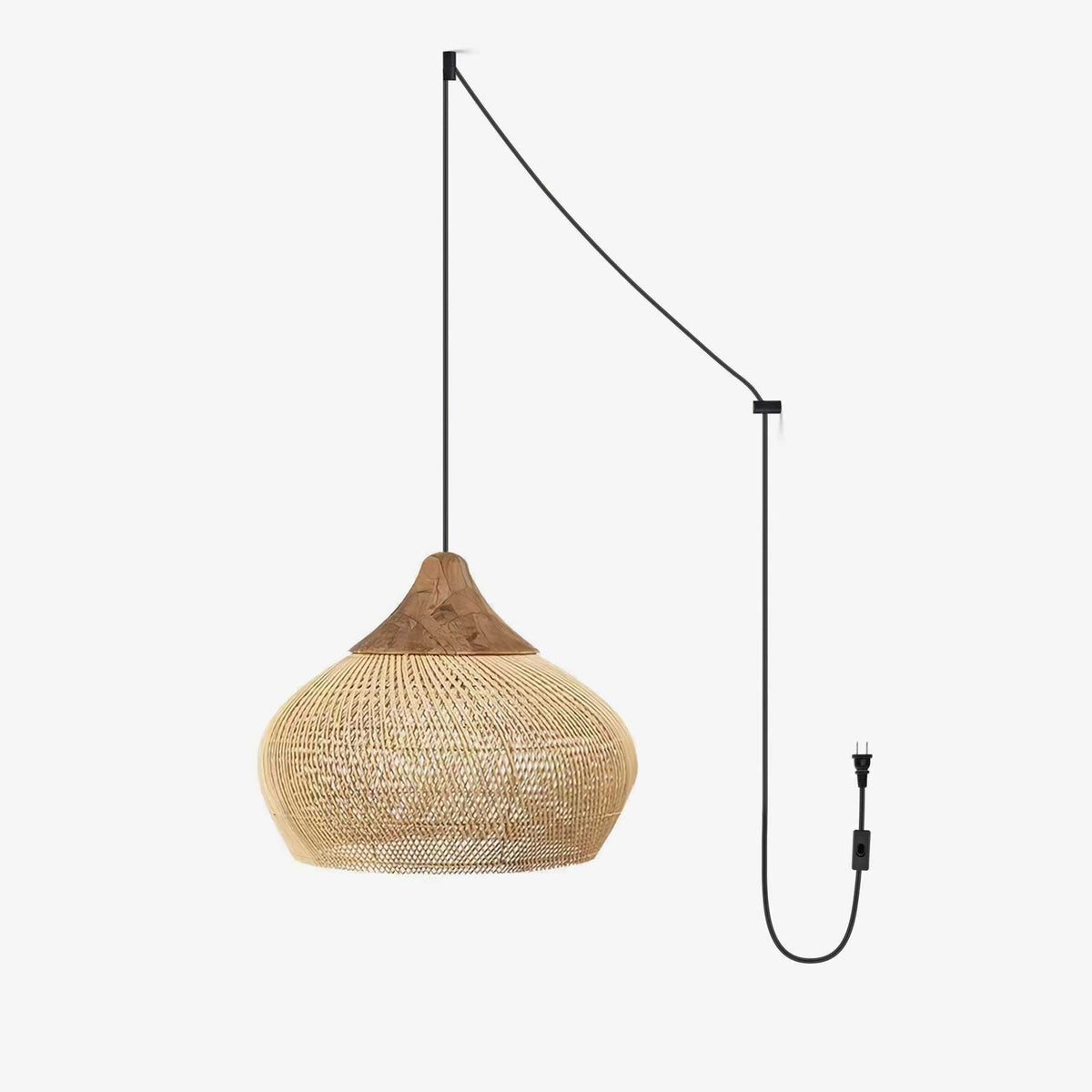 Canirora Pendelleuchte Rattan Swag Geflochten
