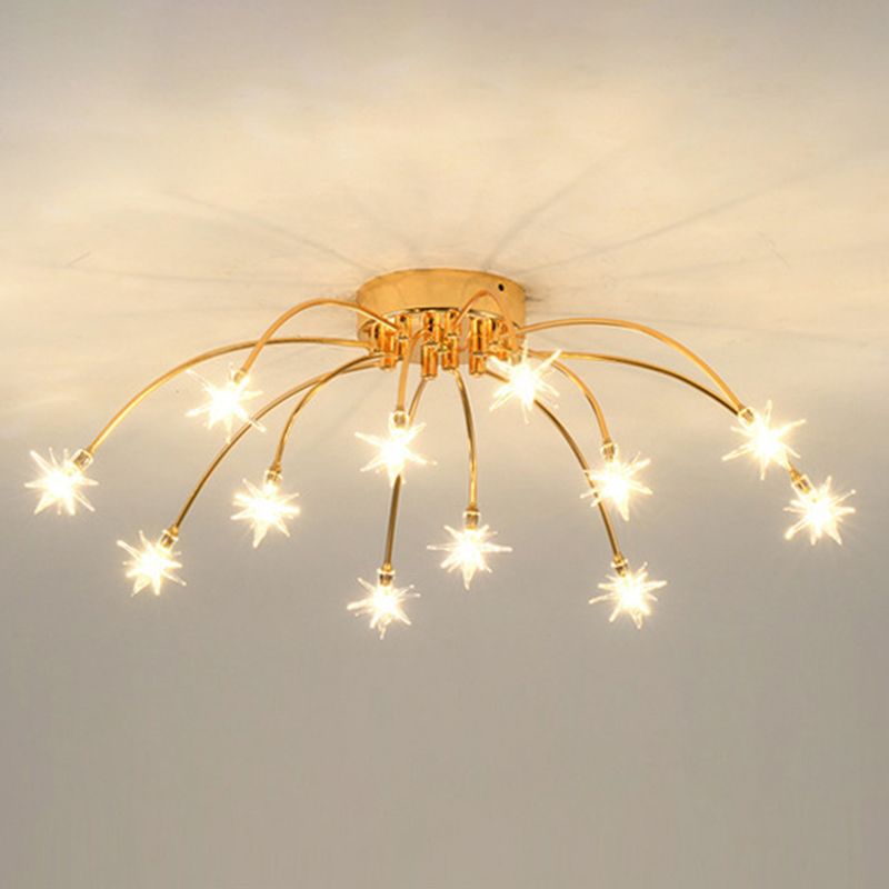 Kristy Zeitgenössisch Deckenleuchte Schwarz/Gold Sternenhimmel Schlafzimmer