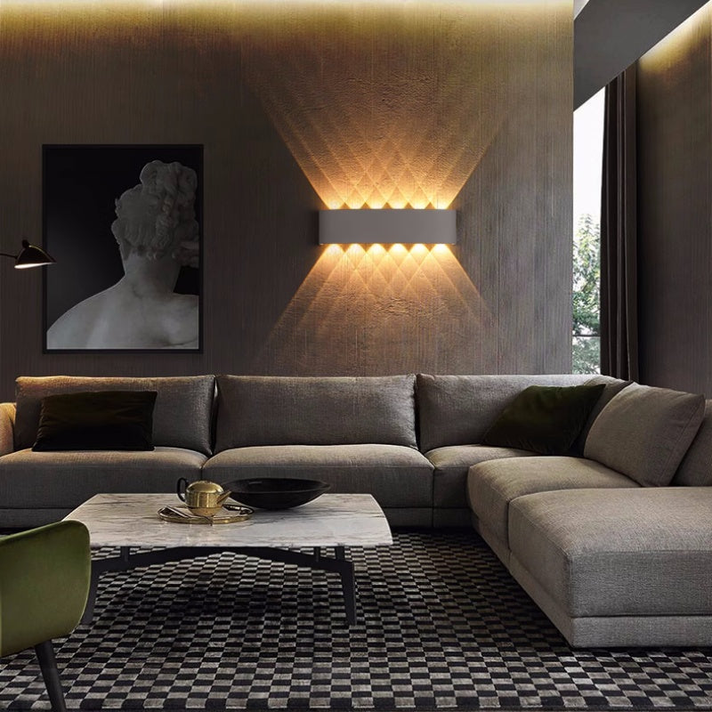 Ray  Außenwandleuchte Modern Rechteck LED  Weiß Metall Terrasse