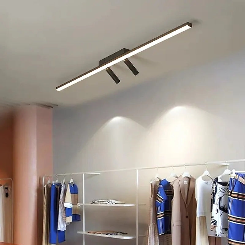 Arisha  Linear LED Deckenleuchte Schwarz Wohnzimmer