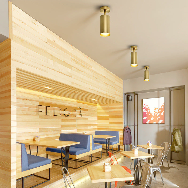 Arisha Modern LED Deckenleuchte Strahler Zylinder Wohnzimmer, Gold, Metall