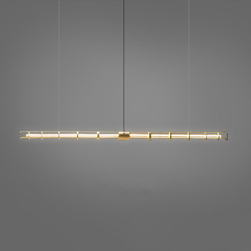 Arisha LED Linear Pendelleuchte Gold Esstisch/Wohn/Schlafzimmer Metall&Glas