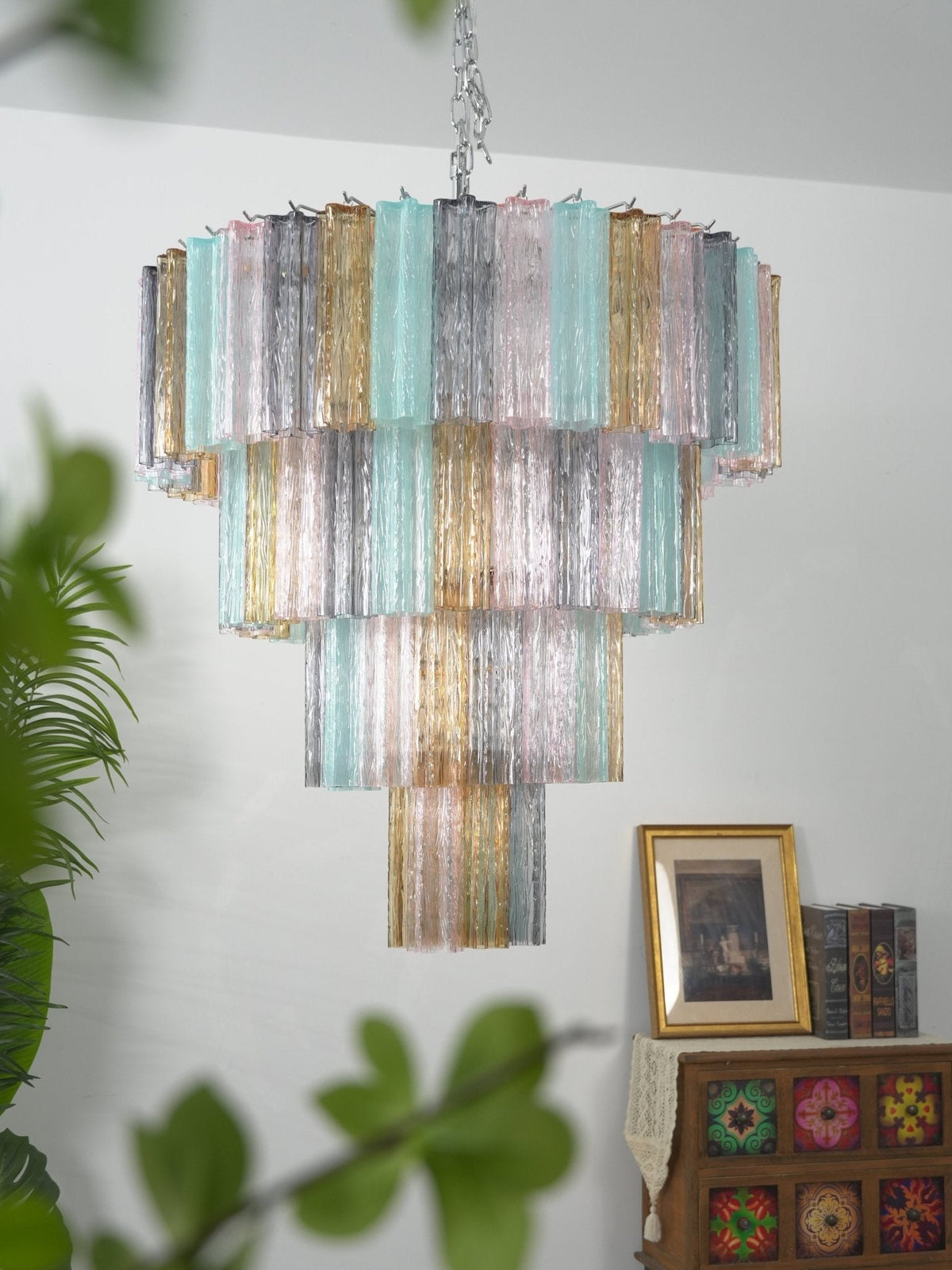 Kobi Kronleuchter Eclat Elegant bunte Glas-Prismen