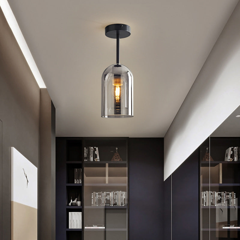 Arisha Modern LED Decken/Pendelleuchte Grau Wohn/Esszimmer Metall Glas