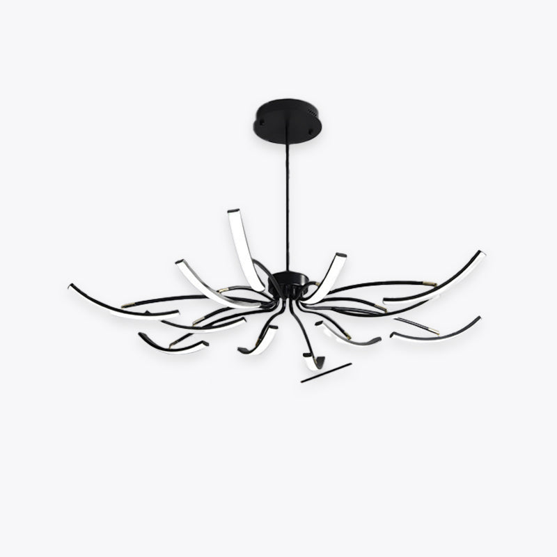 Kristy Modern LED Kronleuchte Schwarz/Weiß/Gold Schlaf/Wohnzimmer