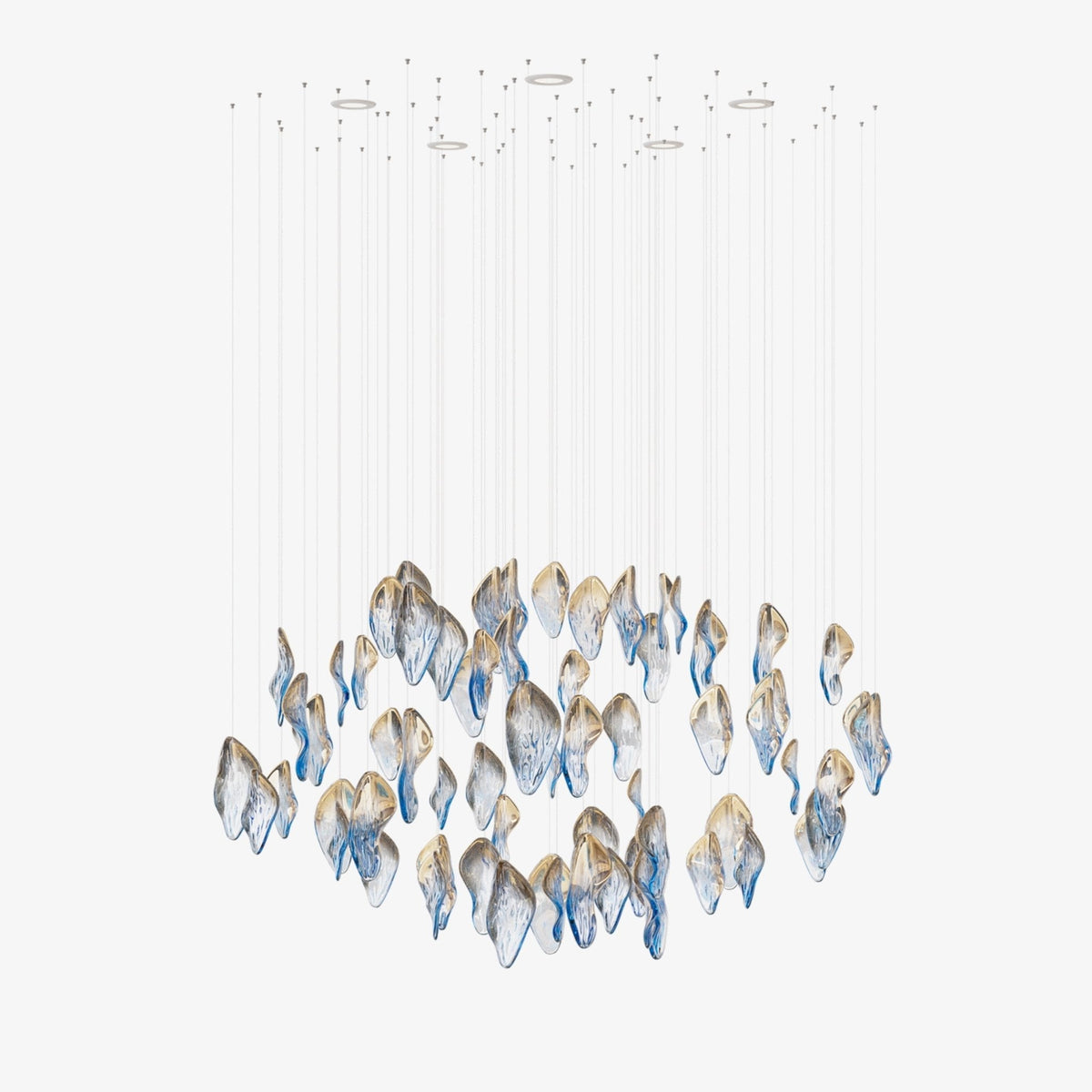 Asteria Wellen-geblasene Glas Kronleuchter in Kieselsteinform