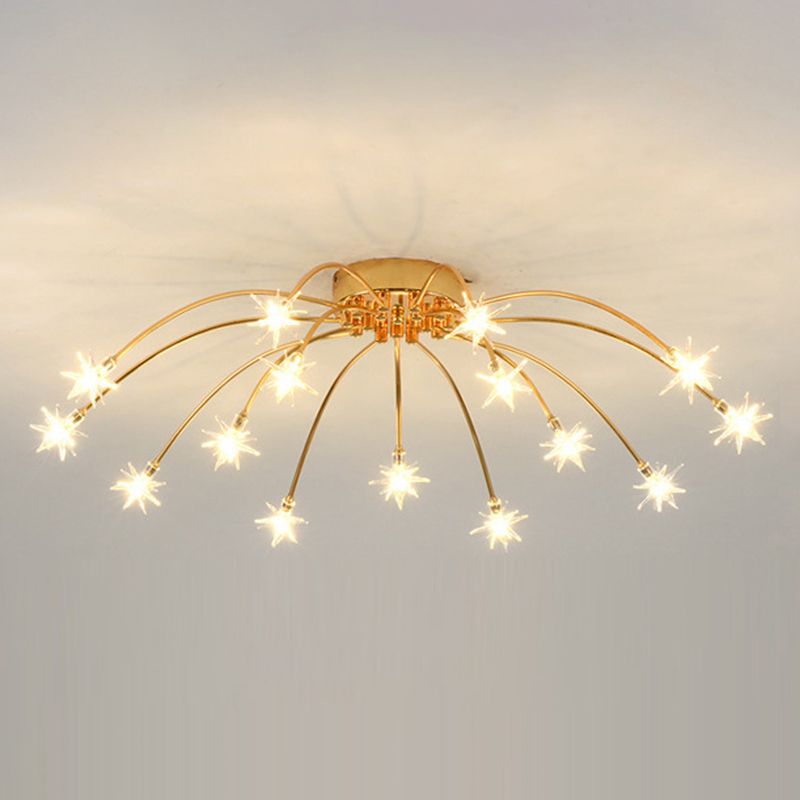 Kristy Zeitgenössisch Deckenleuchte Schwarz/Gold Sternenhimmel Schlafzimmer