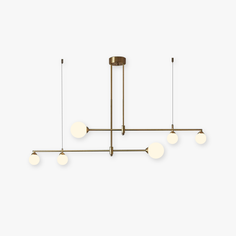 Valentina LED Pendelleuchte kugel Linear, Gold, Metall Glas