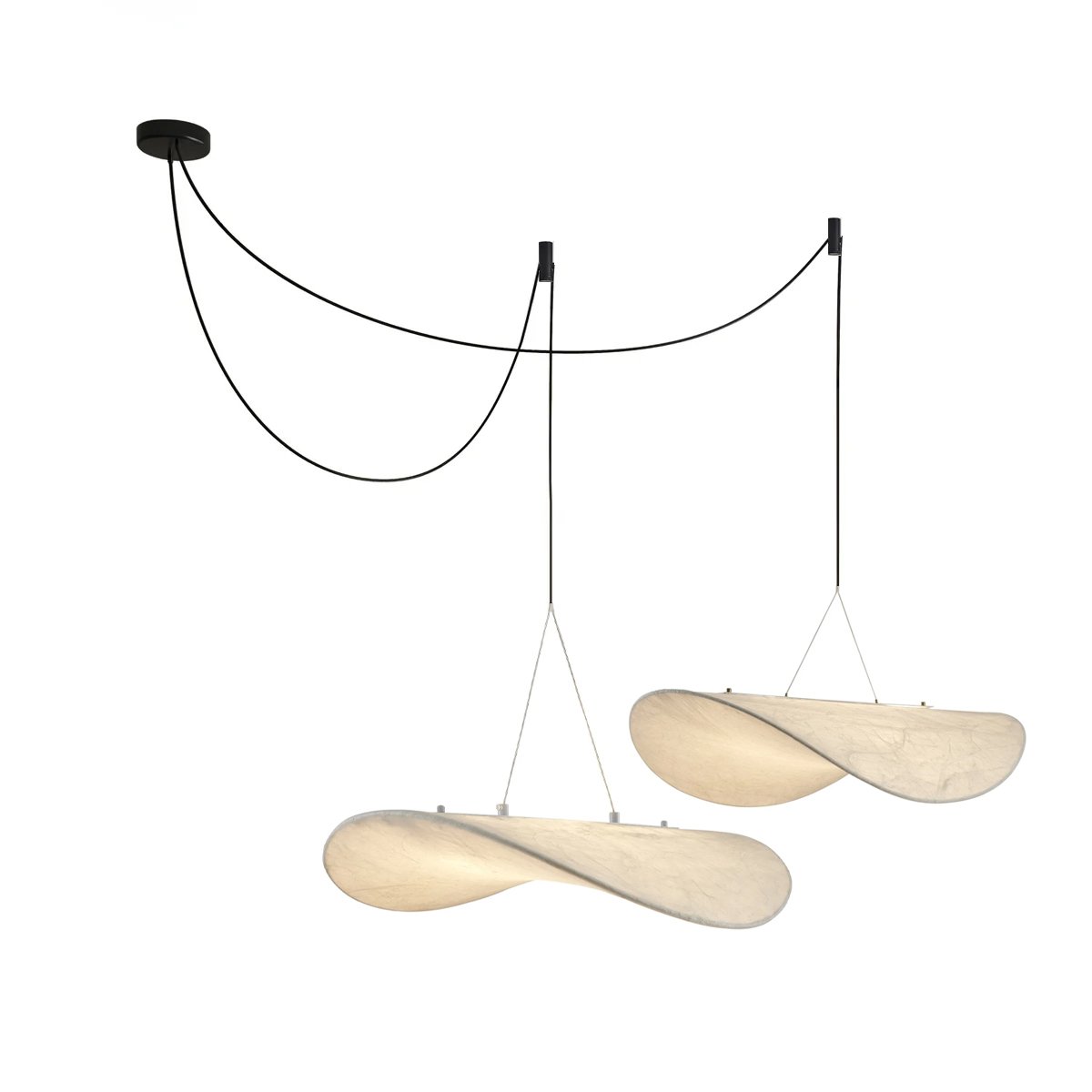 Marenis Elegance Pendelleuchte aus Seide im nordischen Stil