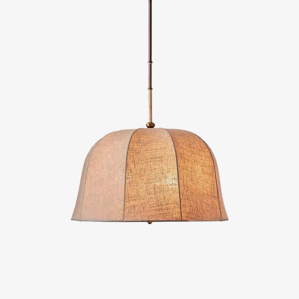 Fioalielle Vintage Stoff-Pendelleuchte Beige