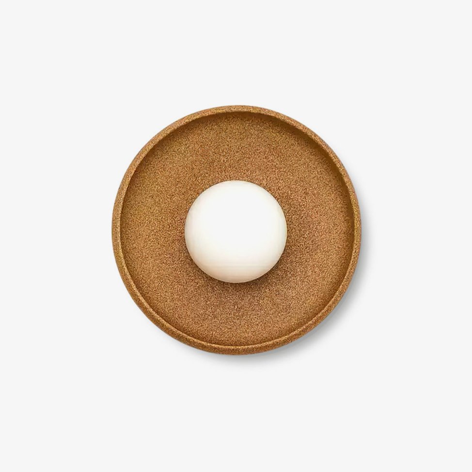 Civarir zeitgenössische minimalistische runde Keramische Wandleuchte mit Glas