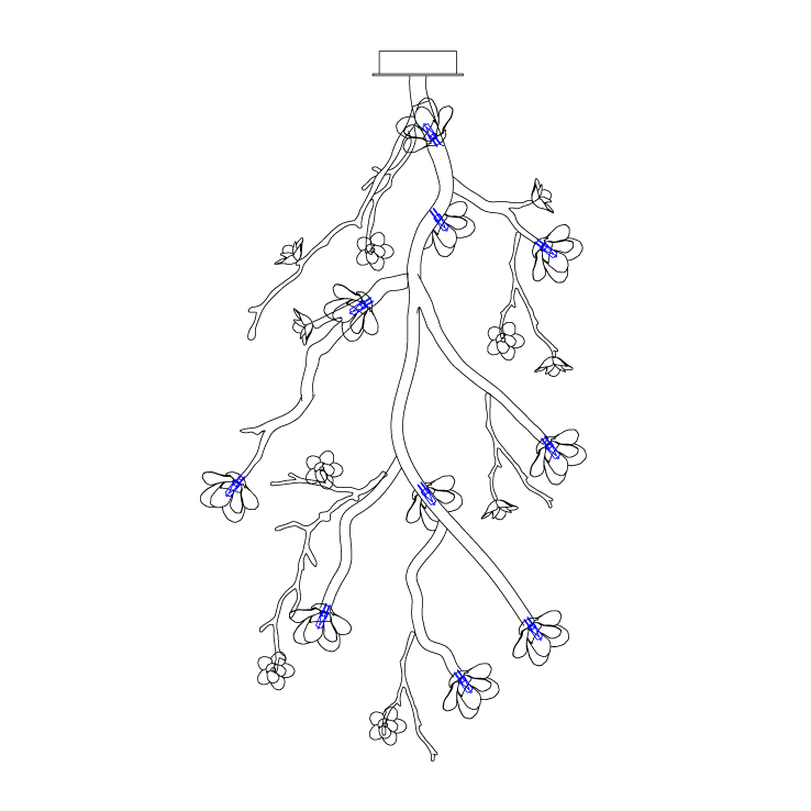 Rae Kronleuchter Schwarz Branch Flower