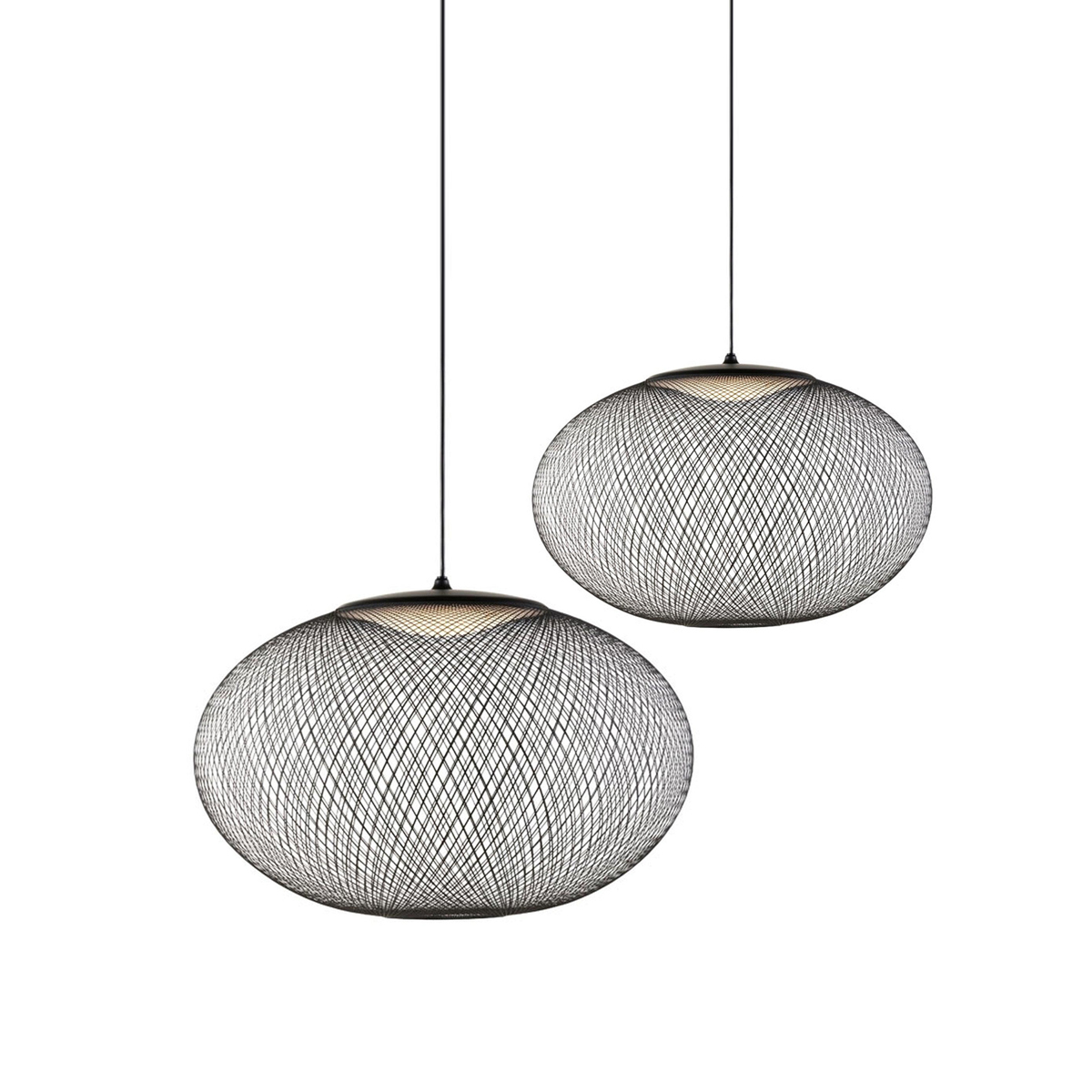 Orelenira Pendelleuchte aus Metallmaschen in Schwarz