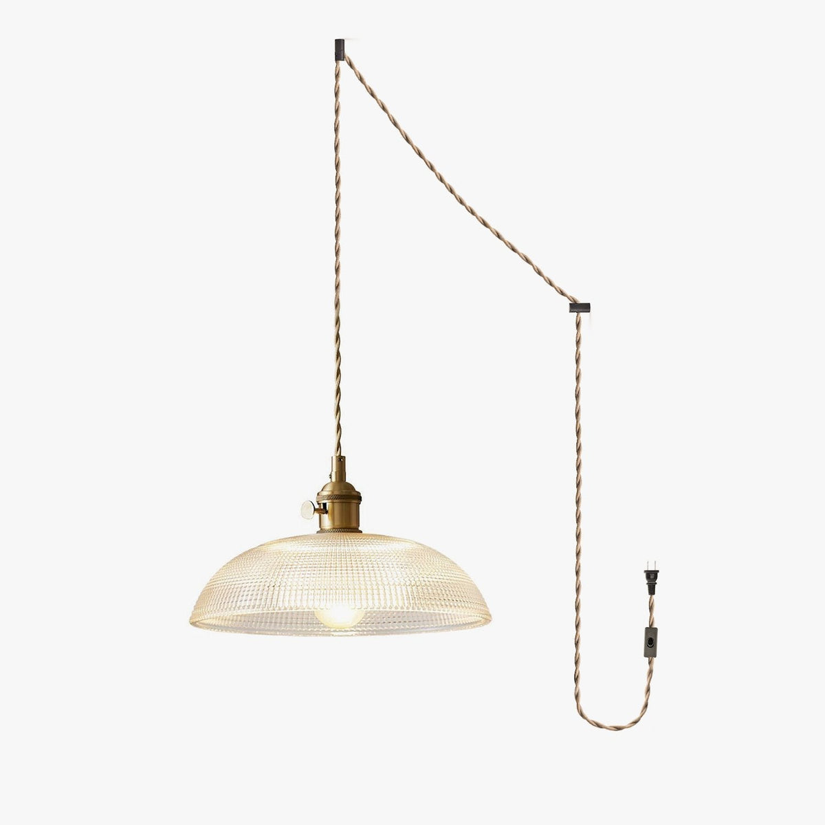 Crinel Messing- & Glas-Pendelleuchte