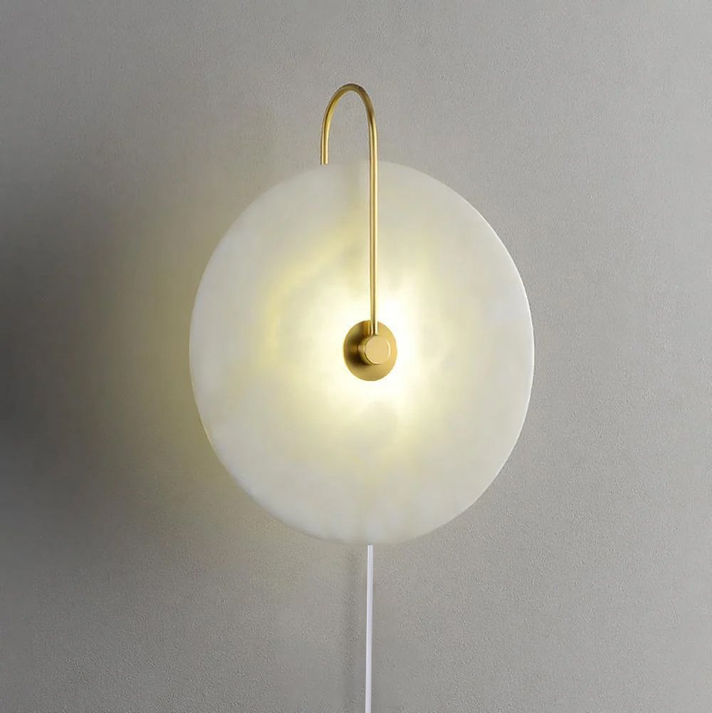 Albeaine Alabaster Pendelleuchte in Kugel-Form mit Stecker | Wandleuchte