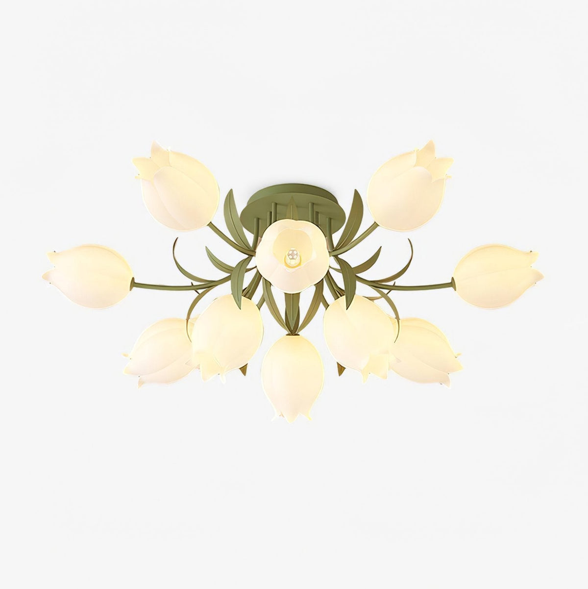 Ivory Deckenleuchte Lily Flower Blossom Grün Basis