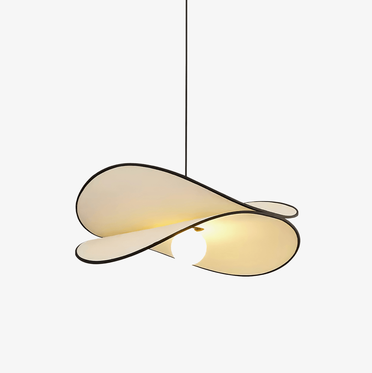 Linelira Pendelleuchte aus Stoff in künstlerischem Design, & Beige