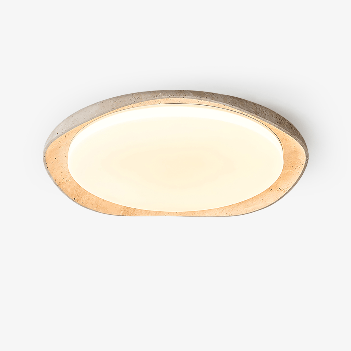 Adoros Rimmed-Circle Travertine Deckenleuchte