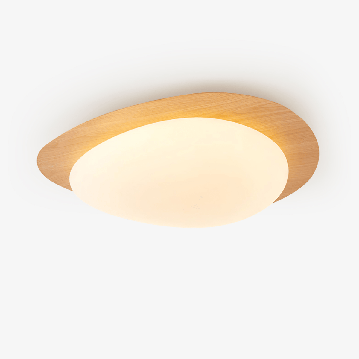 Sylenia Deckenleuchte Pebble Walnuss Holzmasse Acryl LED