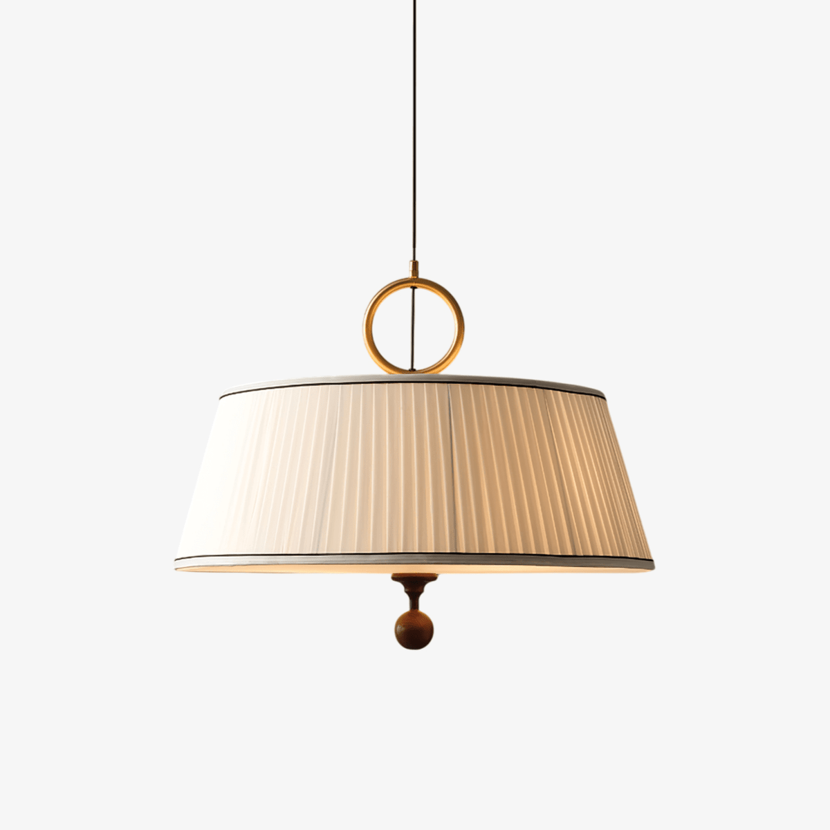 Quvlen traditionelle Pendelleuchte aus natürlichem Holz und Stoff